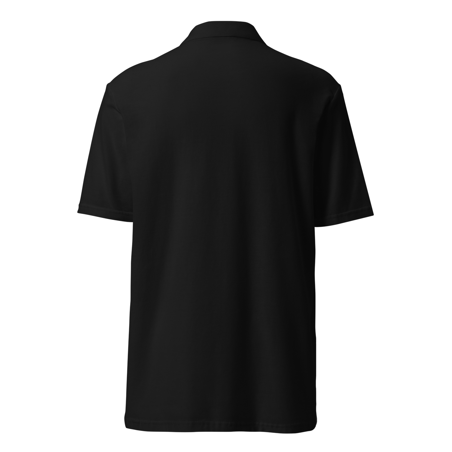 unisex pique polo shirt with black embroidery - personalised with calligraphyc initials